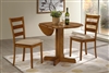 3 Piece Dining Set. 36" Drop Leaf Table with Two Chairs All Light Oak Finish