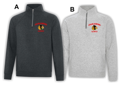 Charleswood Hawks 1/4 Zip Adult Sweatshirt