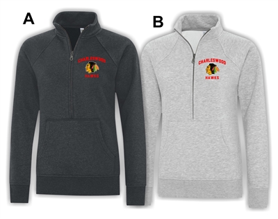 Charleswood Hawks 1/4 Zip Ladies' Sweatshirt