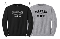 Maples Collegiate Grad Embroidered Gildan Fleece Crew