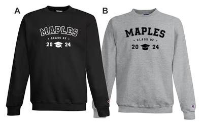 Maples Collegiate Grad Printed Champion Fleece Crew