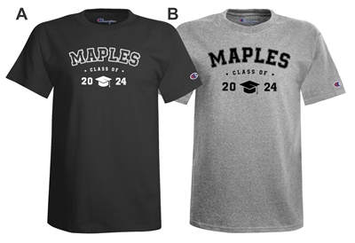 Maples Collegiate Grad Printed Champion Cotton Tee