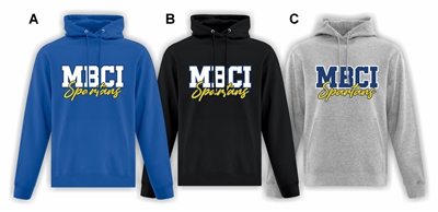 MBCI Spartans Athletics ATC Fleece Hood Script Logo
