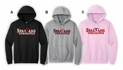 Spartans Gymnastics Adult Fleece Hood Girls Logo