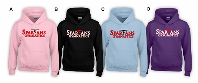 Spartans Gymnastics Youth Fleece Hood Girls Logo