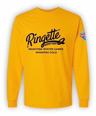 Ringette Manitoba Winnipeg Gold Gildan Long Sleeve Tee