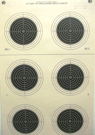 NRA Official Small bore Rifle Target  A-50 - Box of 250