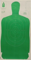 Official Police Qualification Silhouette B27FSA Green Target - Box of 100
