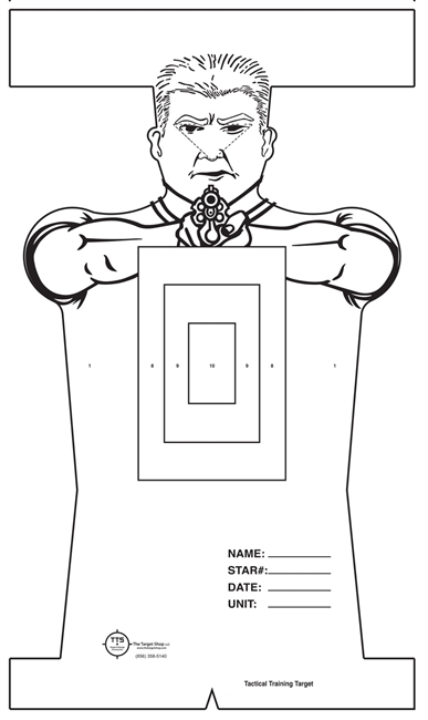 Dika - Tactical Target with Center Mass Scoring Zone - Bundle of 50