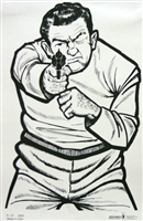 G52 Range Target - Large Thug with Handgun Silhouette - Box of 200