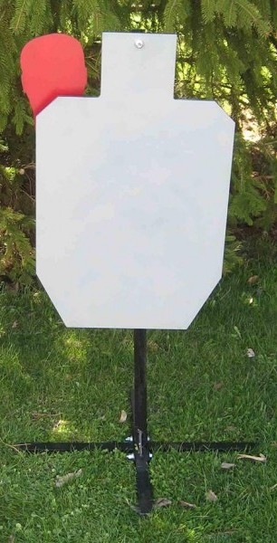 IPSC (HSR) Steel Target w/ Stand - AR 500 Challenge Plate w/ Movable Hostage Plate - EA