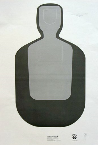Official NRA TQ-20 - 50Ft Police Silhouette Target - Box of 500