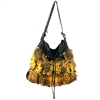 Feather Fringe Hobo Tote w/ Belted Double Rectangle Rings(FXM)