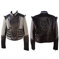 Cropped Chain Mesh Jacket with Metal Death Star