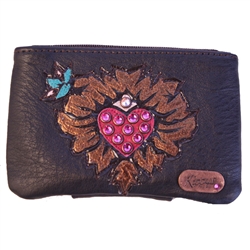 Heart and Weeds Mini Coin Pouch