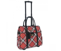 Cabrelli Peyton Plaid Rolling Briefcase in Red Plaid