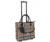 Cabrelli Petra Plaid Rolling Briefcase in Taupe and White