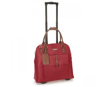 Cabrelli Baylie Buckle Rolling Briefcase in Red