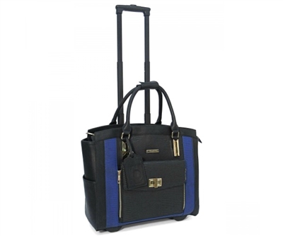 Cabrelli Polly Pocket Rolling Briefcase in Black and Royal