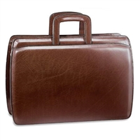 Jack Georges Elements Double Gusset Top Zip Briefcase in Cognac