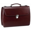 Jack Georges Elements Triple Gusset Flap Over Leather Briefcase in Burgundy