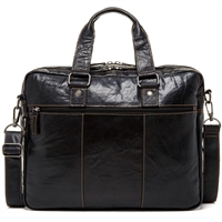 Jack Georges Voyager Large Double Gusset Briefcase in Black