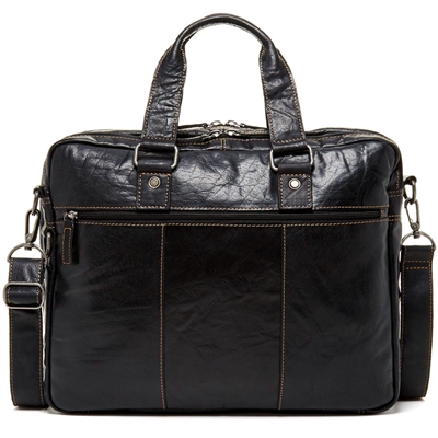 Jack Georges Voyager Large Double Gusset Briefcase in Black