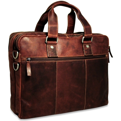 Jack Georges Voyager Large Double Gusset Briefcase in Brown