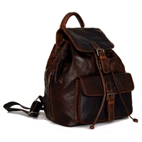 Jack Georges Voyager Travel Drawstring Backpack in Brown