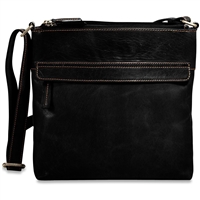 Jack Georges Voyager Top Zip Crossbody Bag in Black