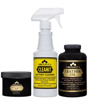 Leather Care Combo Containing: 8 ounce Heavy Duty LP, 16 ounce Leather Oil, 16 ounce Leather Cleaner
