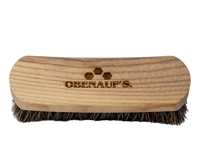 Buff leather with natural horsehair bristle brush