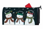 Nighttime Snowman Mailbox Cover for a standard mailbox.