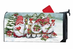 Christmas Gnome Mailbox Cover for a standard mailbox.