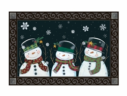 Nighttime Snowman Floor Mat by Studio M. Printed in the USA.