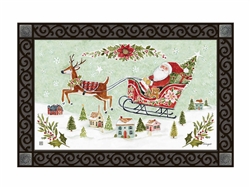 Happy Christmas Santa Floor Mat by Studio M. Printed in the USA.