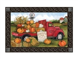 Pumpkins For Sale Floor Mat by Studio M. Printed in the USA.