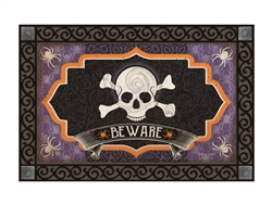 Skeleton Beware Floor Mat by Studio M. Printed in the USA.