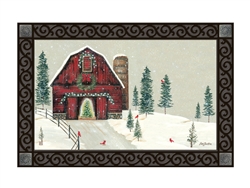 Christmas Tree Barn Floor Mat by Studio M. Printed in the USA.