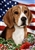 Beagle In A Field Of Flowers With An American Flag Behind The Dog Garden Flag Art Work Is By Tamara Burnett