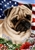 Fawn Pug In A Field Of Flowers With An American Flag Behind The Dog Garden Flag Art Work Is By Tamara Burnett