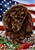 Chocolate Poodle In A Field Of Flowers With An American Flag Behind The Dog Garden Flag Art Work Is By Tamara Burnett