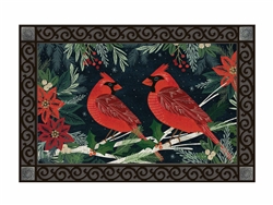 Cardinals And Berries Floor Mat by Studio M.