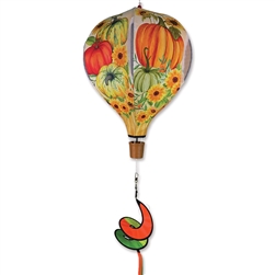 Premier Kites Fall Pumpkins 19" Hot Air Balloon Garden Spinner.
