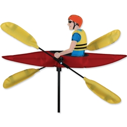 Kayak with yellow oars that spin in a gentle breeze. All hardware included.