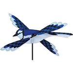 Blue Jay Whirligig Garden Spinner whose wings spin in a gentle breeze. All hardware included.