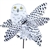 Snowy Owl Whirligig Garden Spinner whose wings spin in a gentle breeze. All hardware included.