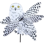 Snowy Owl Whirligig Garden Spinner whose wings spin in a gentle breeze. All hardware included.