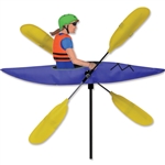 Lady Kayaker with yellow oars that spin in a gentle breeze. All hardware included.