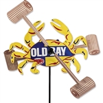 Yellow Old Bay Crab that spins in a gentle breeze. All hardware included.